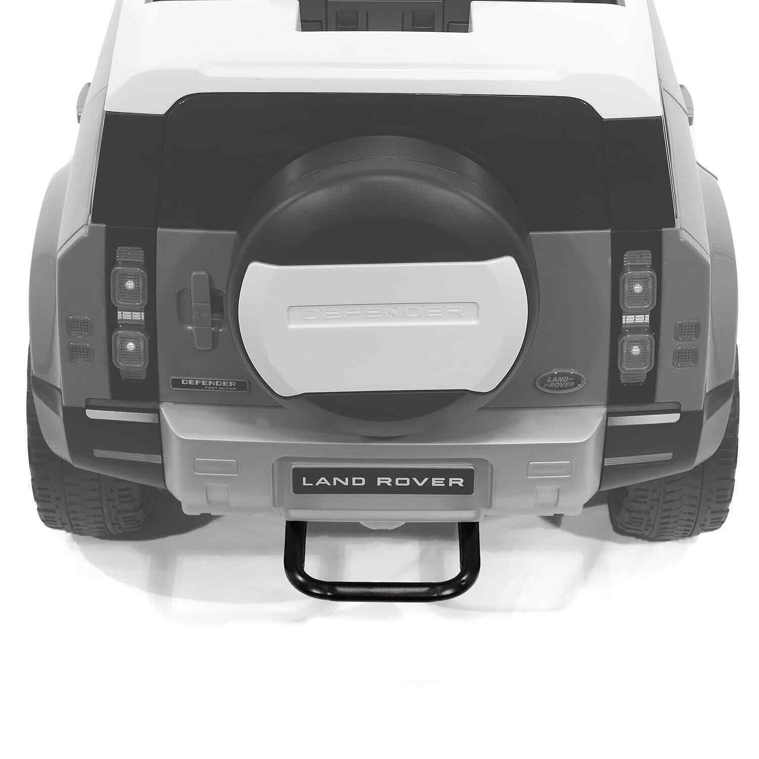12V Land Rover Defender Kids Ride-On Car with LED Headlights, Leather Seat, MP3 Player, and Remote Control