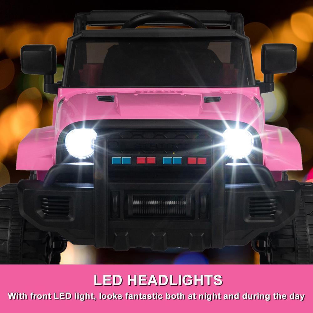 12V Pink Ride-On Truck for Kids with Parent Remote Control