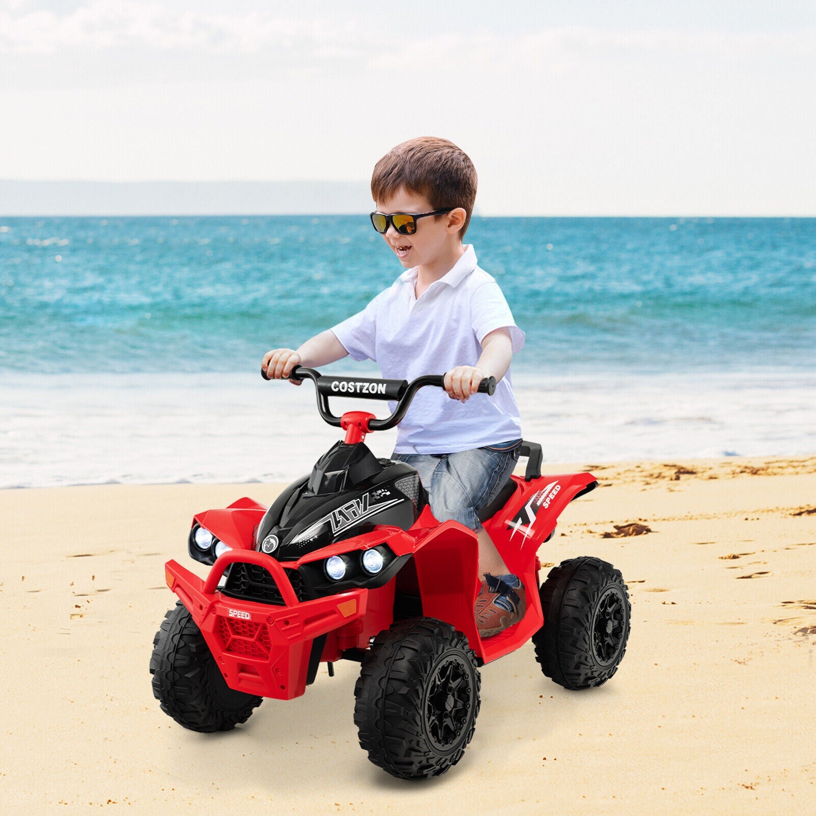Electric 4-Wheeler Quad Car for Kids with MP3 Player and Lights - 12V Battery Powered