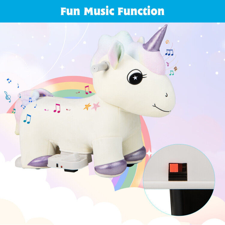 Magical 6V Electric Unicorn Car for 1-3 Year Old Girls with Music