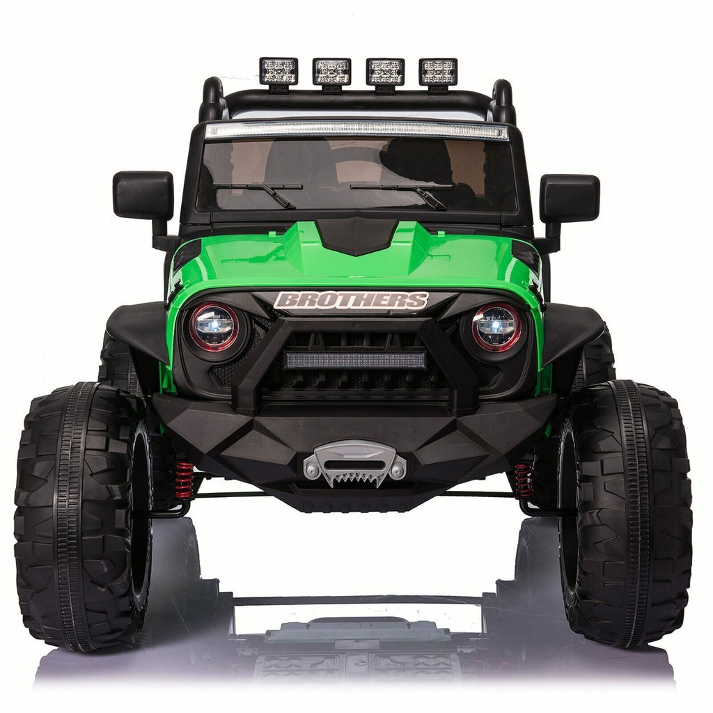 2 Seater 24V Kids Ride On Truck with Remote Control, LED Lights, and 3 Speeds - 2x200W Power