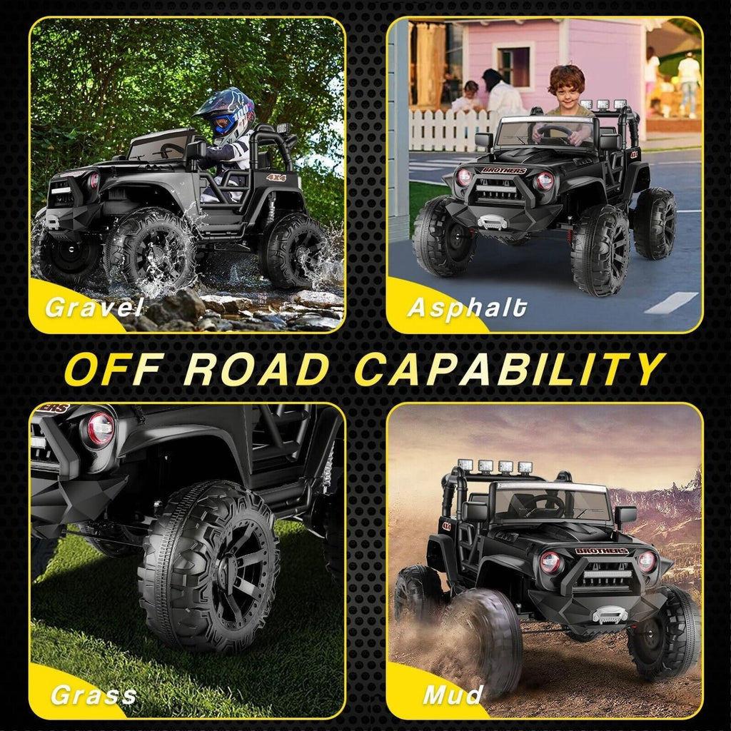 2 Seater Electric Kids Ride On Truck Car with Parent Remote Control and LED Lights - 24V 2x200W