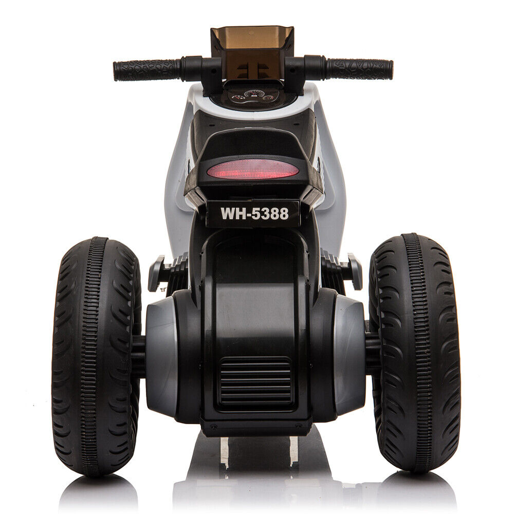 3-Wheel Double Drive Electric Motorcycle for Kids in White