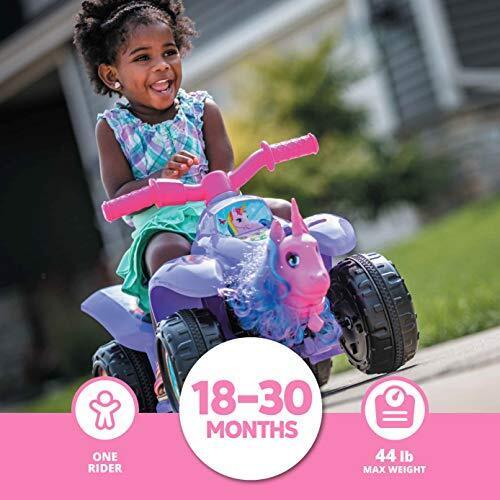 Magical Toddler Unicorn Quad Ride-On Toy with 6V Battery for Kids Ages 1.5-3 in Purple