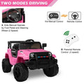 Electric 12V Pink Kids Ride-On Truck with 2.4G Remote Control and 3 Speed Modes