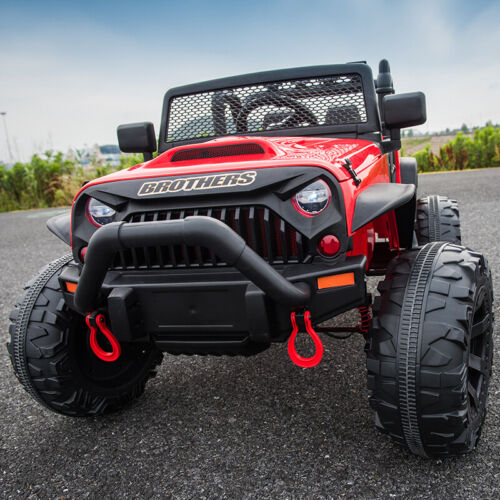 JEEP Dual Control Kids Electric Ride-On Car with Foot Pedal, LED Lights, Music Player, USB, Bluetooth
