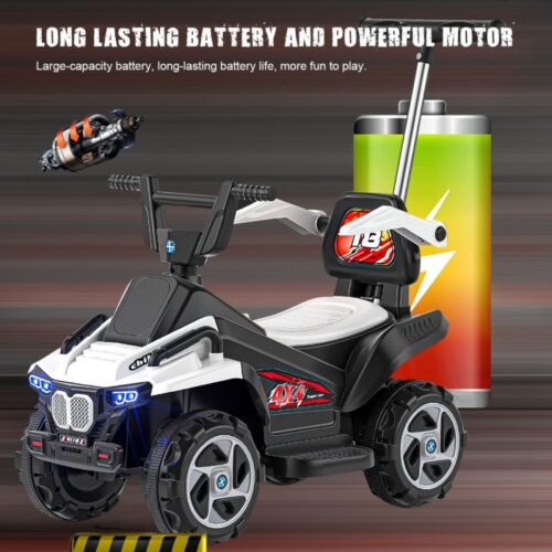 Electric ATV Ride-On Quad Car for Kids with LED Headlights and Bluetooth Connectivity