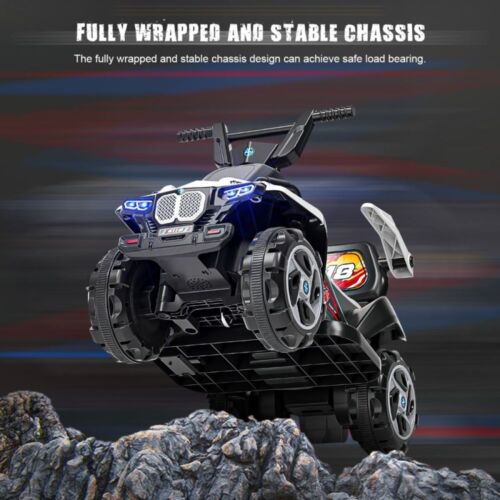 Electric ATV Ride-On Quad Car for Kids with LED Headlights and Bluetooth Connectivity
