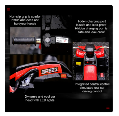 Kids' Electric Off-Road ATV with Musical Features and Illuminating Lights for Children