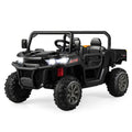 Black 2-Seater Kids Ride On Dump Truck with Dump Bed and Shovel