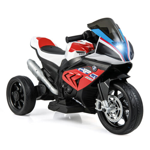 Electric Ride-On Motorcycle for Kids with LED Headlights and Non-Slip Wheels - Red