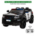12V Children's Police Ride-On Vehicle with Electric Power, 2.4G Remote Control, and Flashing LED Lights