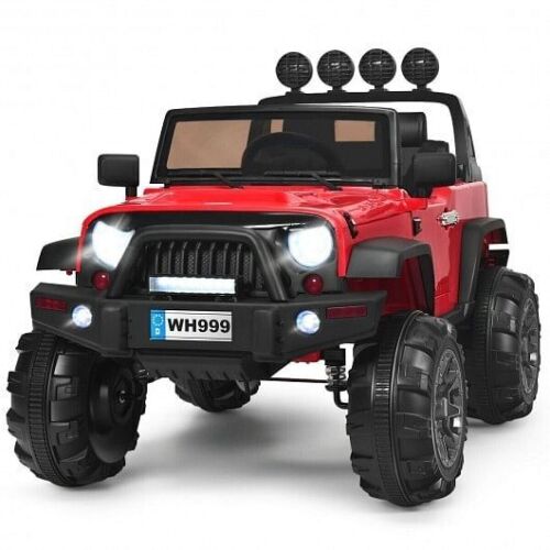 Red 12V Kids Ride On Truck with Remote Control and Double Magnetic Door