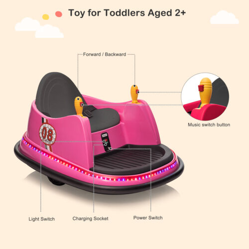 Stylish Pink 6V 7A.h Bumper Car for Endless Fun