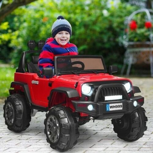 Red 12V Kids Ride On Truck with Remote Control and Double Magnetic Door