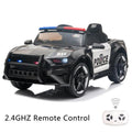 Police Sports Car Ride-On for Kids with Remote Control, LED Lights, Siren, and Microphone - 12V