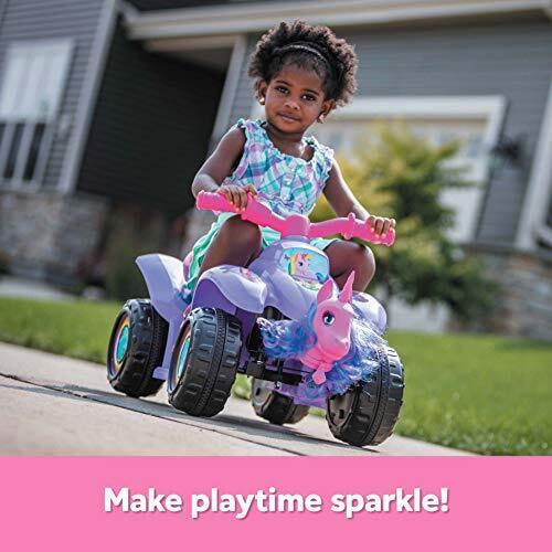 Magical Toddler Unicorn Quad Ride-On Toy with 6V Battery for Kids Ages 1.5-3 in Purple