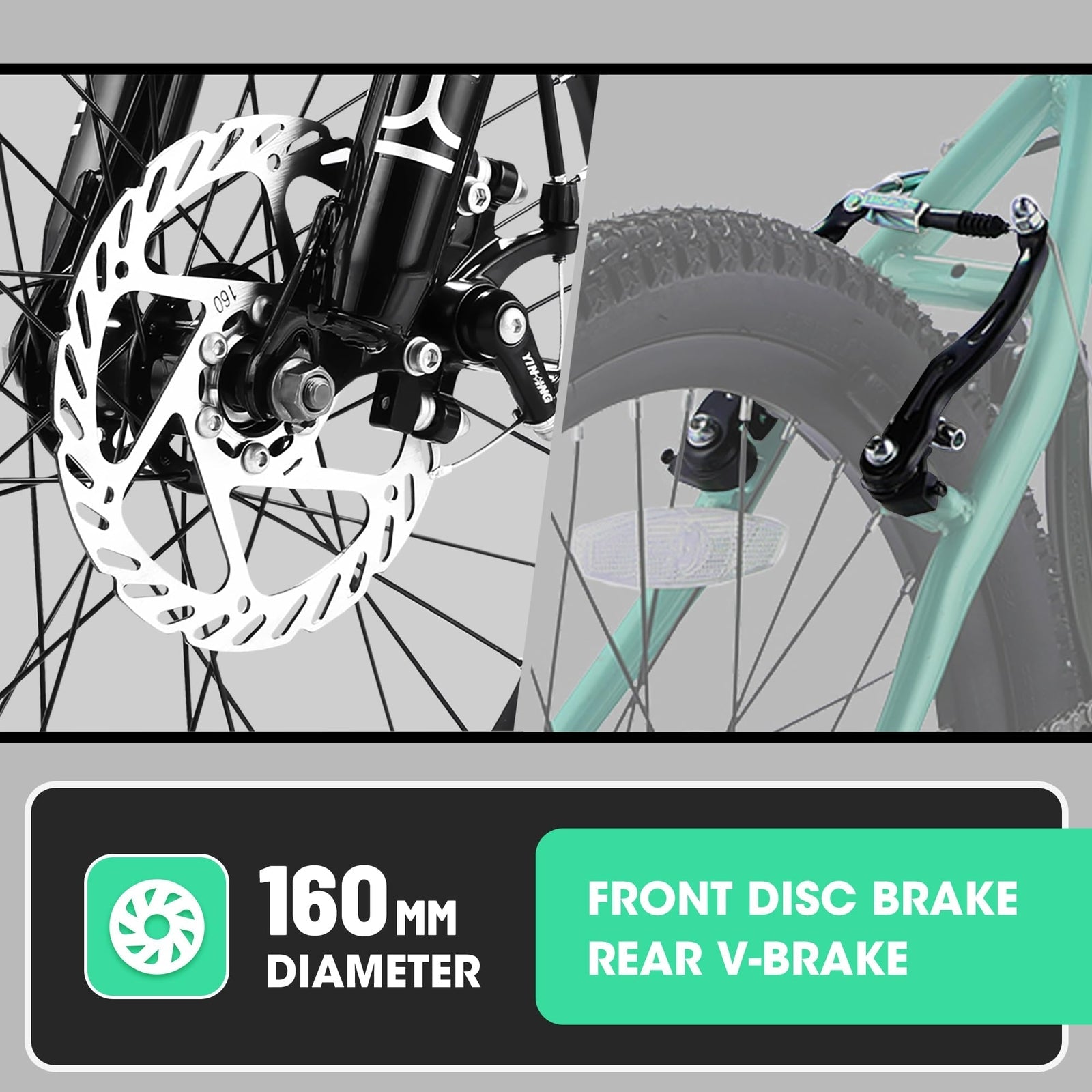 20 Inch Kids' Mountain Bike for Boys and Girls Ages 7-12 with 7-Speed Gear