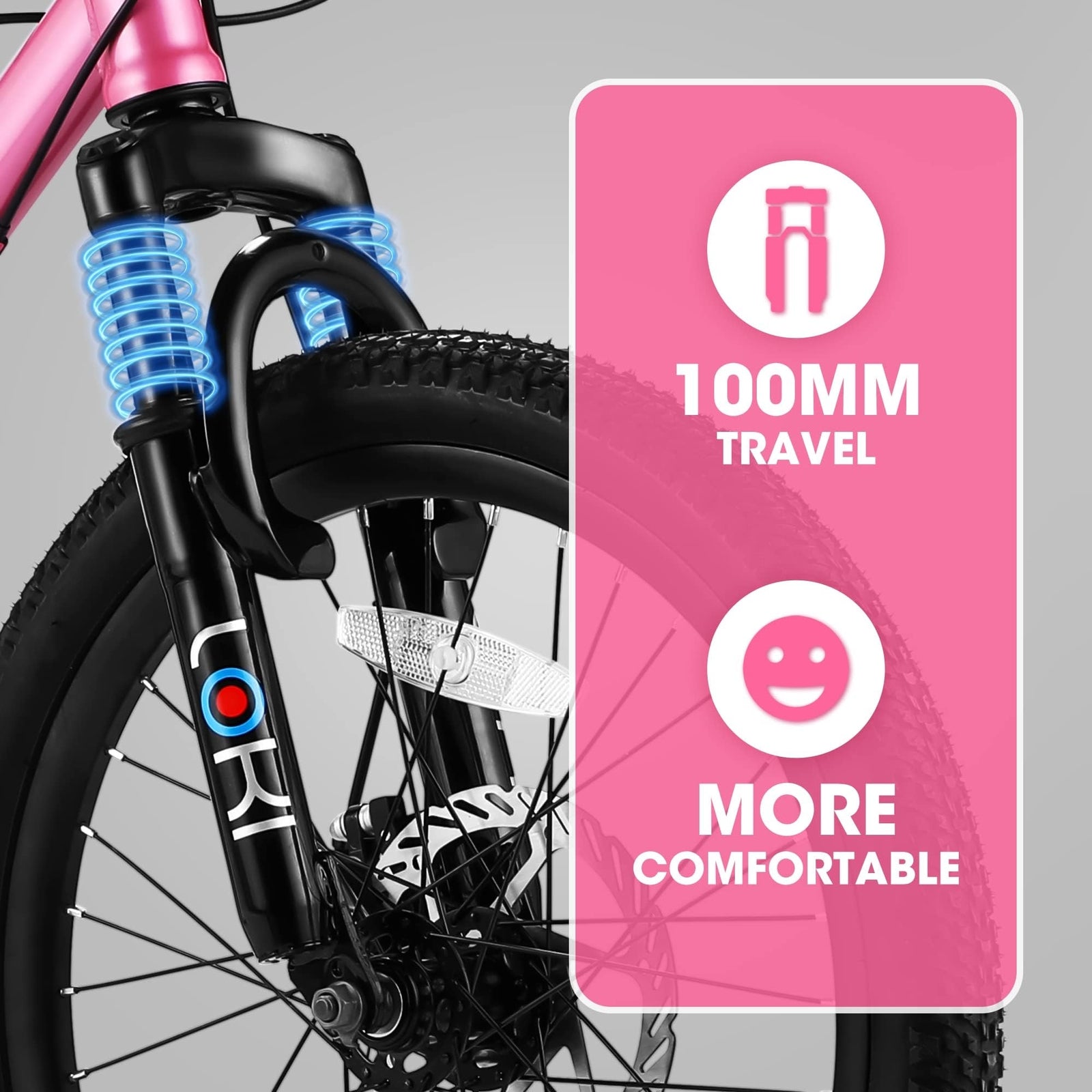 20 Inch Kids' Mountain Bike for Boys and Girls Ages 7-12 with 7-Speed Gear