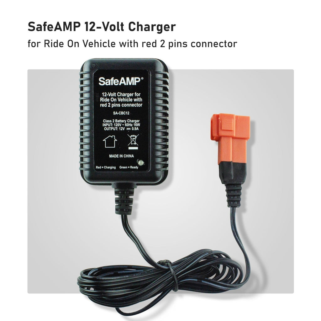 12-Volt Charger with Red 2-Pin Connector for Ride-On Vehicles