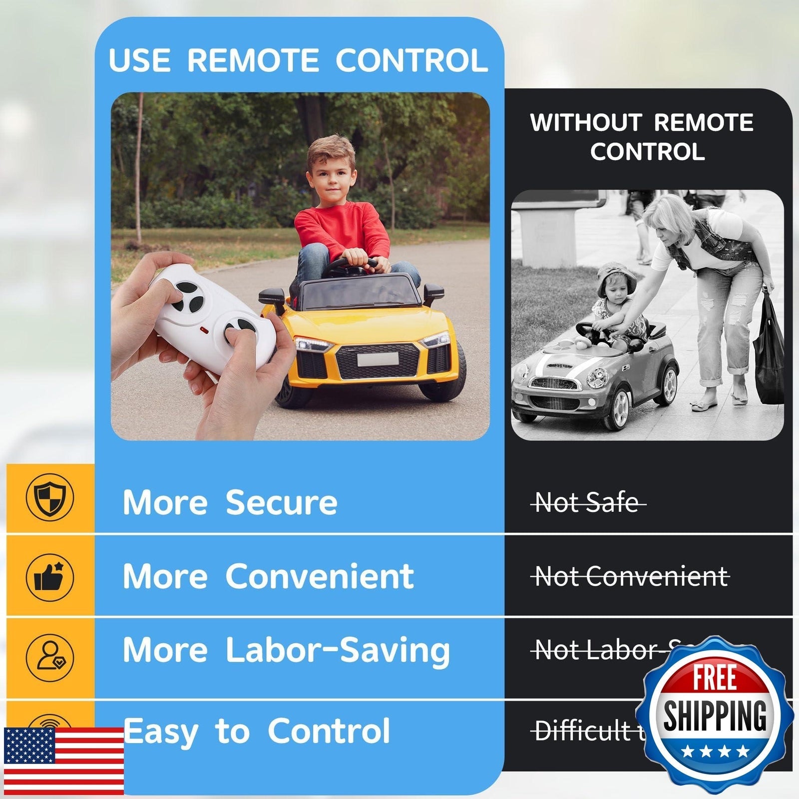 2.4G Remote Control Electric Car for Kids with Music Function