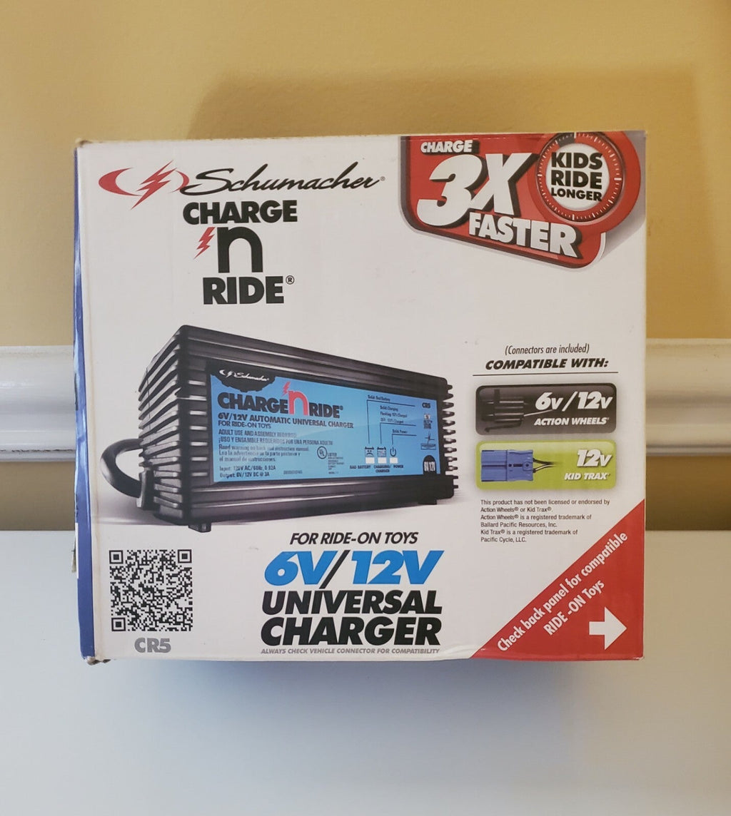 Fast Charger for 6V and 12V Ride-On Toy Batteries CR5 Compatible