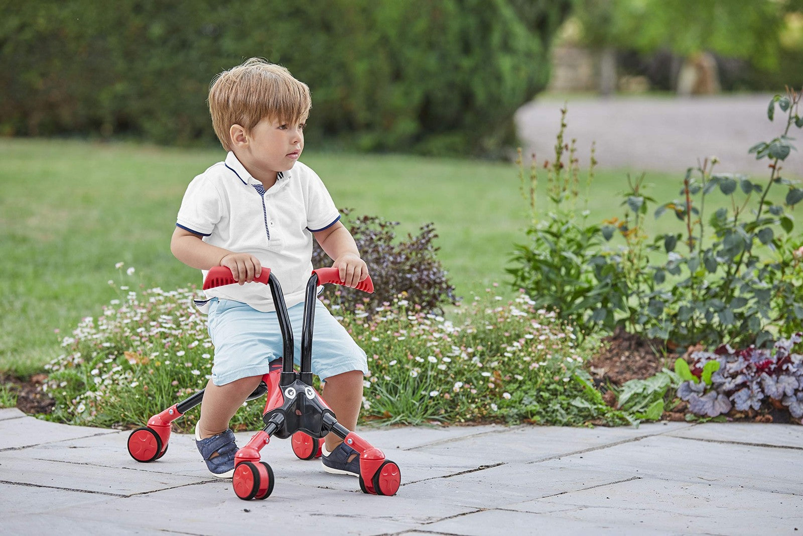 Scramblebug Beetle 4-Wheel Balance Bike Developmental Toy for Toddlers