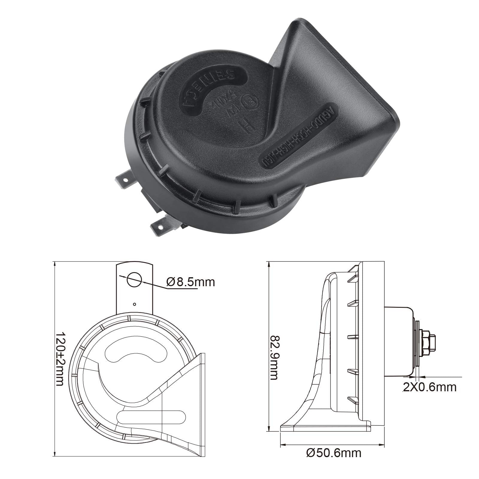 12V Waterproof Loud High Tone Snail Electric Car Horn Single