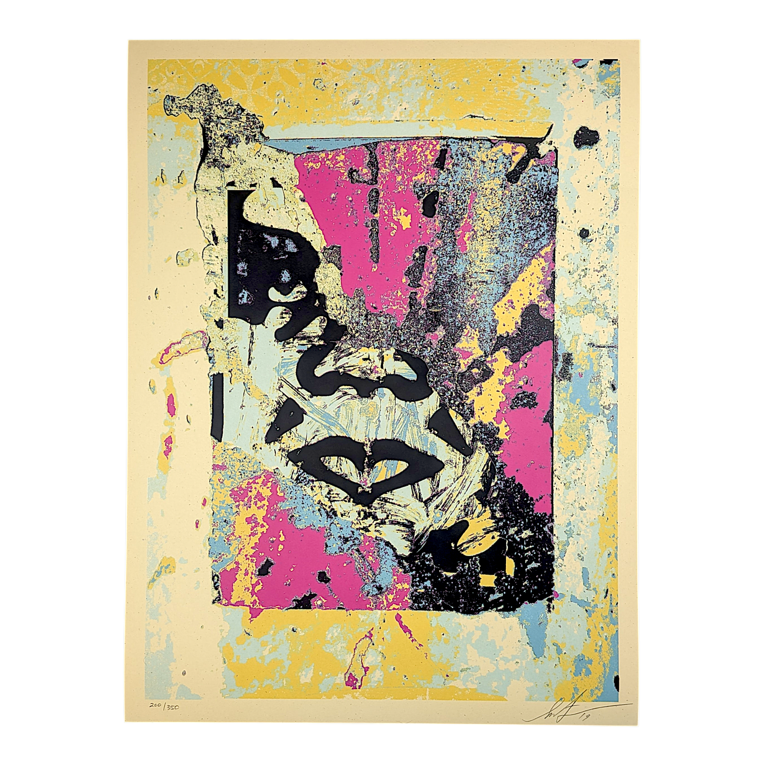 Shepard Fairey "Enhanced Disintegration (Pink)" Print