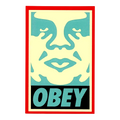 Shepard Fairey Icon (Cream, Blue and Black) Sticker