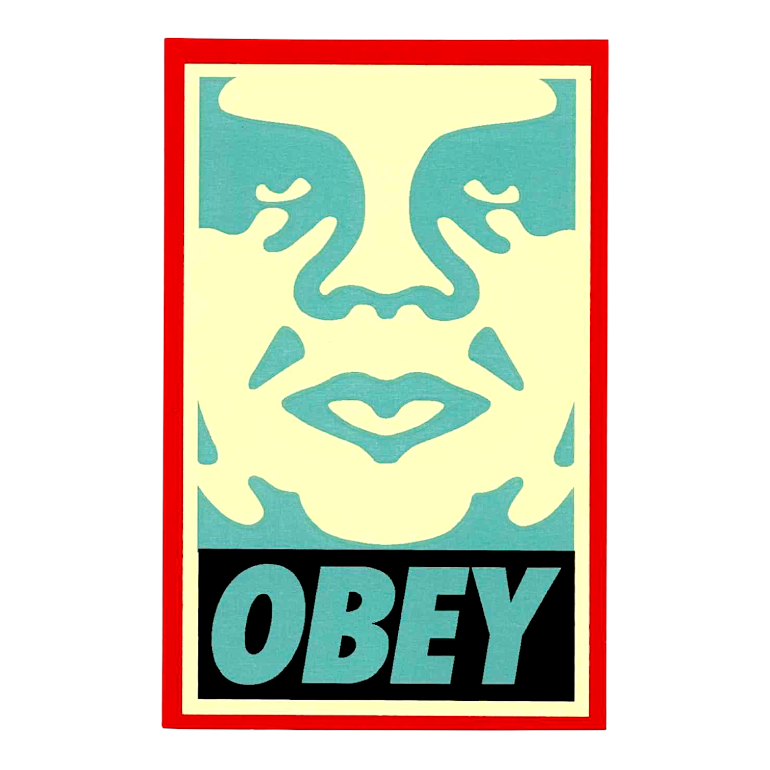 Shepard Fairey Icon (Cream, Blue and Black) Sticker