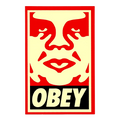 Shepard Fairey Icon (Cream, Red and Black) Sticker