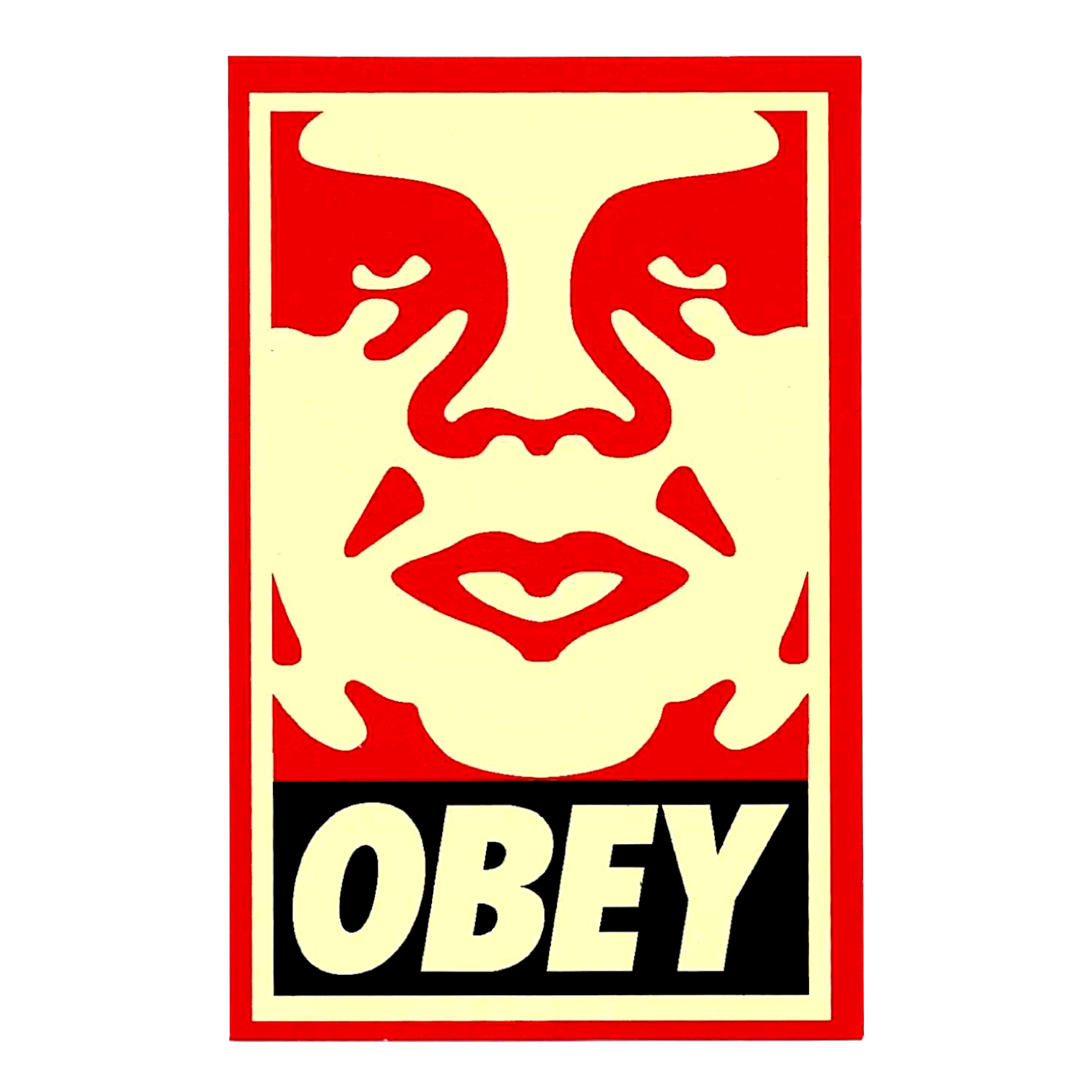 Shepard Fairey Icon (Cream, Red and Black) Sticker
