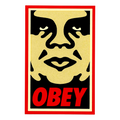 Shepard Fairey Icon (Gold, Black and Red) Sticker