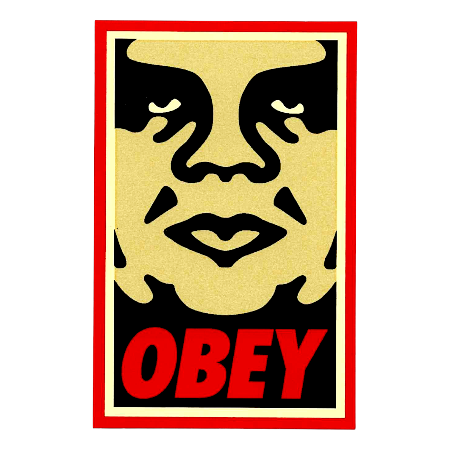 Shepard Fairey Icon (Gold, Black and Red) Sticker