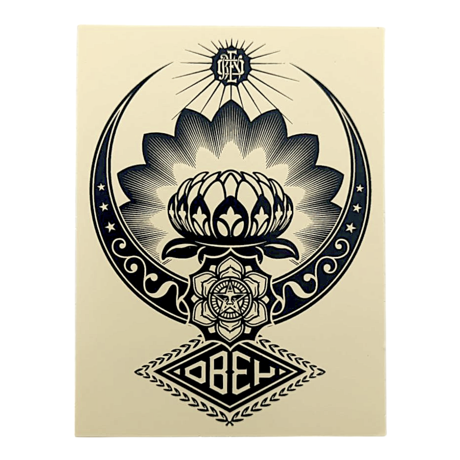 Shepard Fairey Lotus Ornament Sticker
