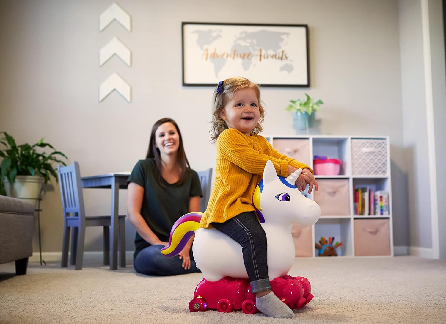 Toddler Unicorn Ride-On Foot-to-Floor Toy for Kids Ages 1-3