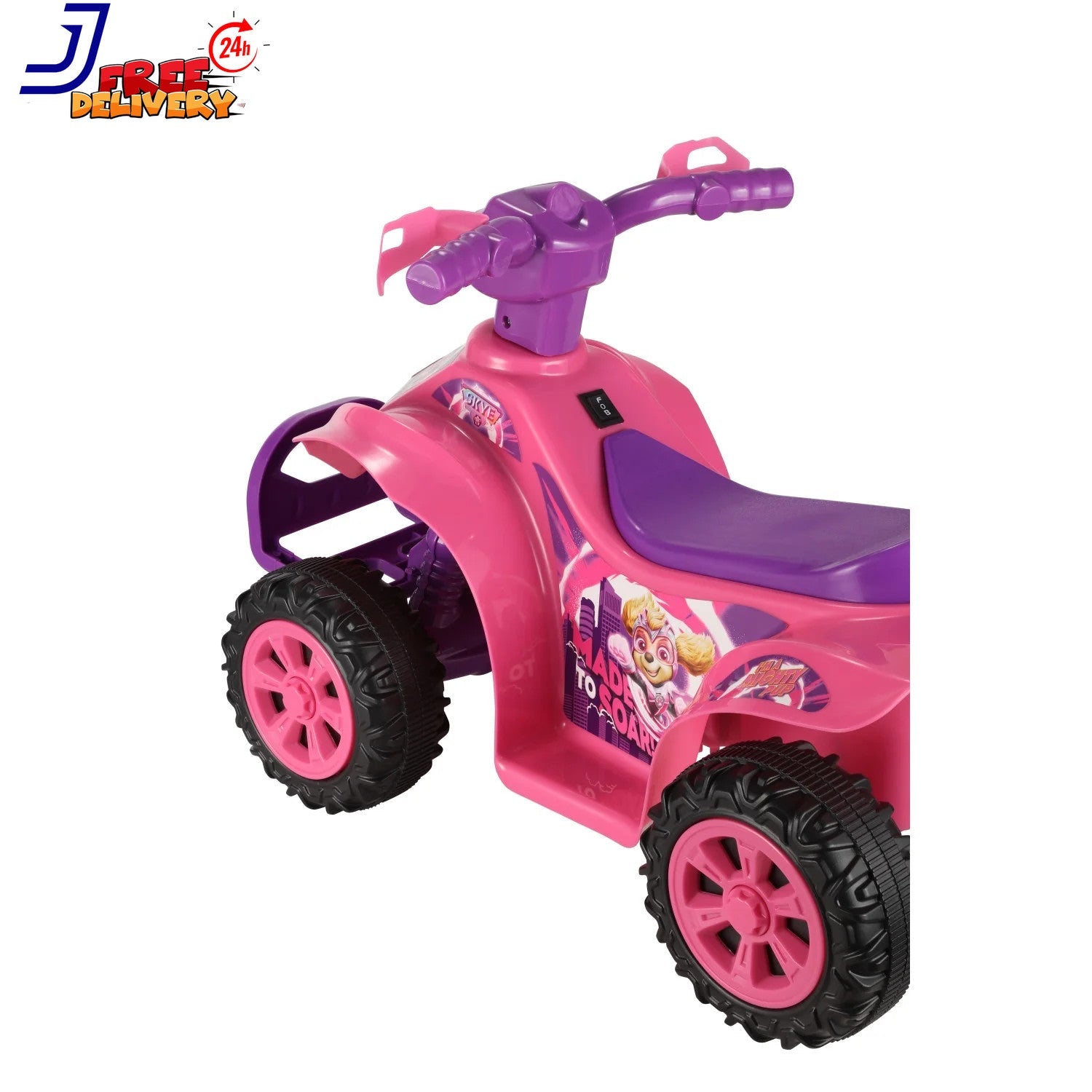 6V Battery-Powered Pink Ride-On ATV for Children Ages 2-5 Years