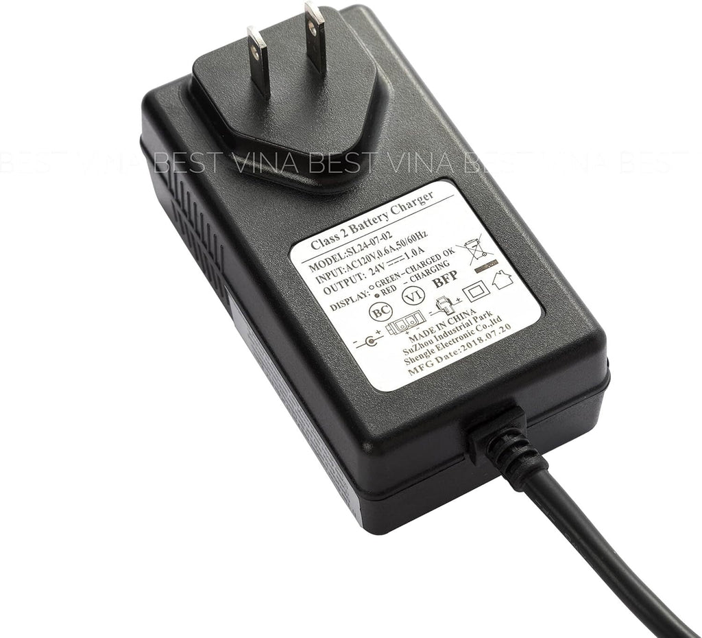 24V Sleek Charger for Children's Electric Cars Compatible with Pink and Grey Models