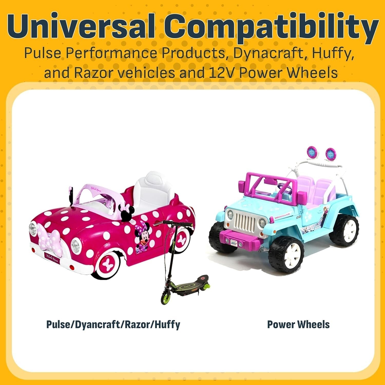 Dual Voltage Smart Charger for Kids' Ride-On Cars Compatible with 6V and 12V Batteries