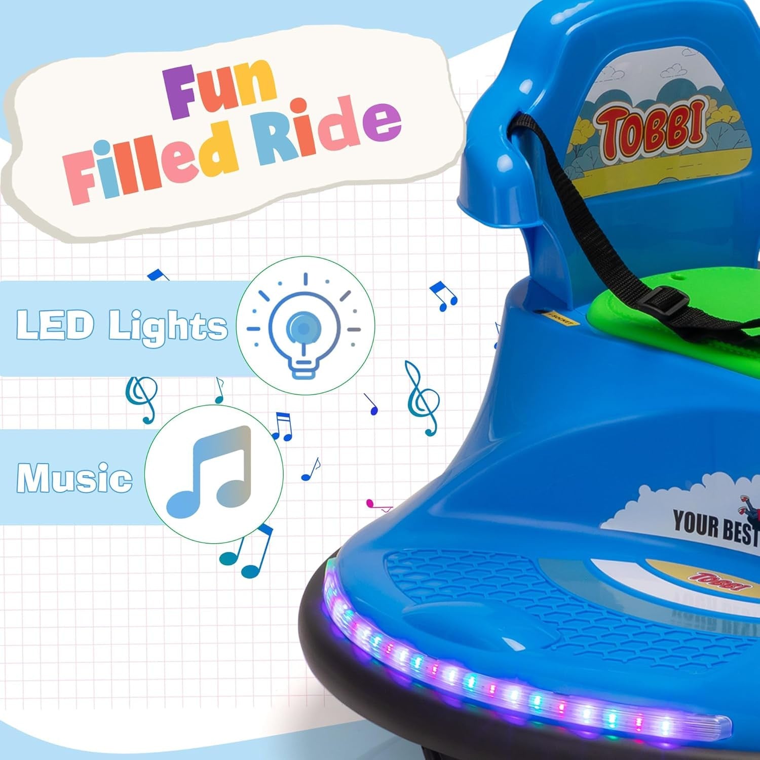 12V Electric Kids Ride-On Bumper Car with Remote Control