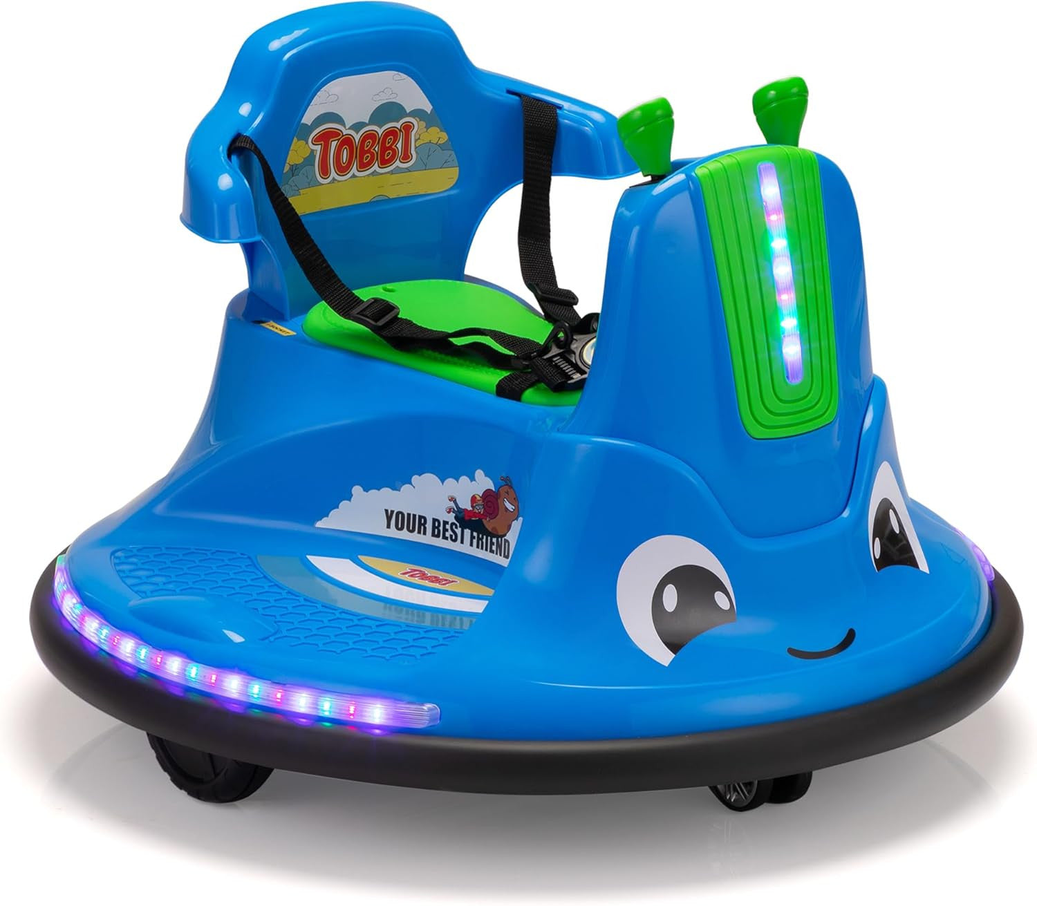 12V Electric Snail Baby Bumper Car Ride-On Toy with Remote Control for Kids