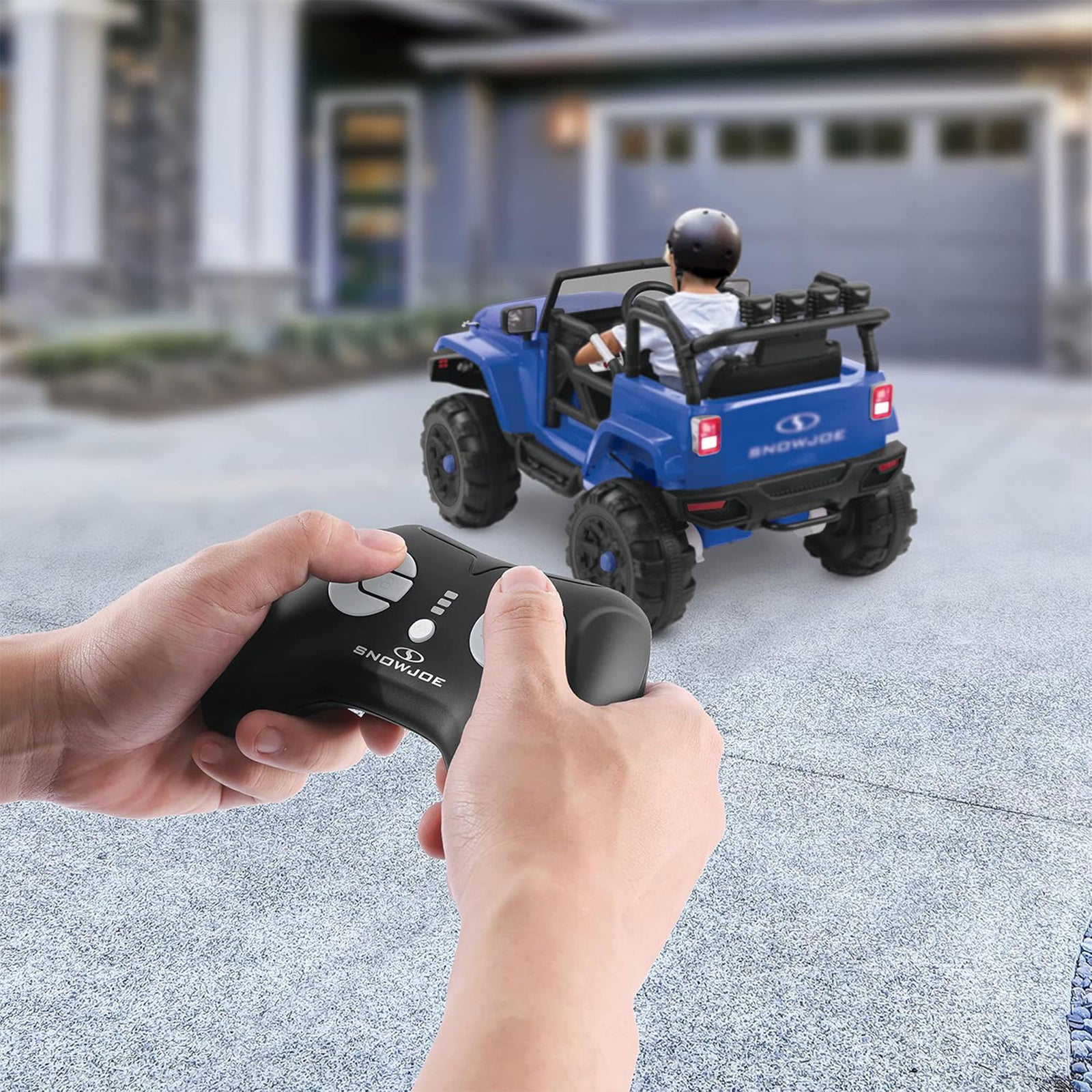24V Ride-On Snow SUV Toy with Plow, Scoop, and Parental Remote Control