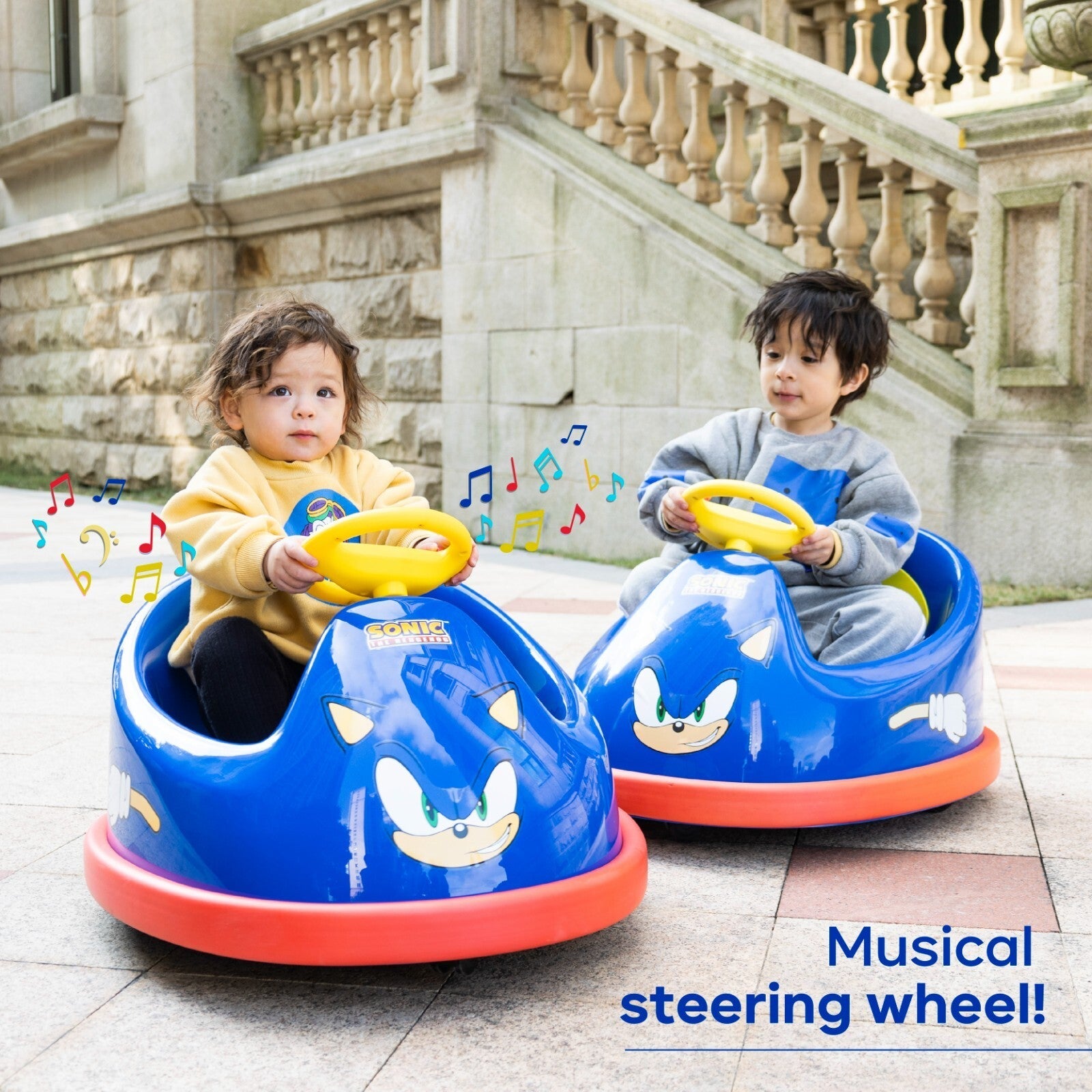 Sonic Hedgehog Electric Bumper Car for Kids 2-Speed 360-Degree Turning