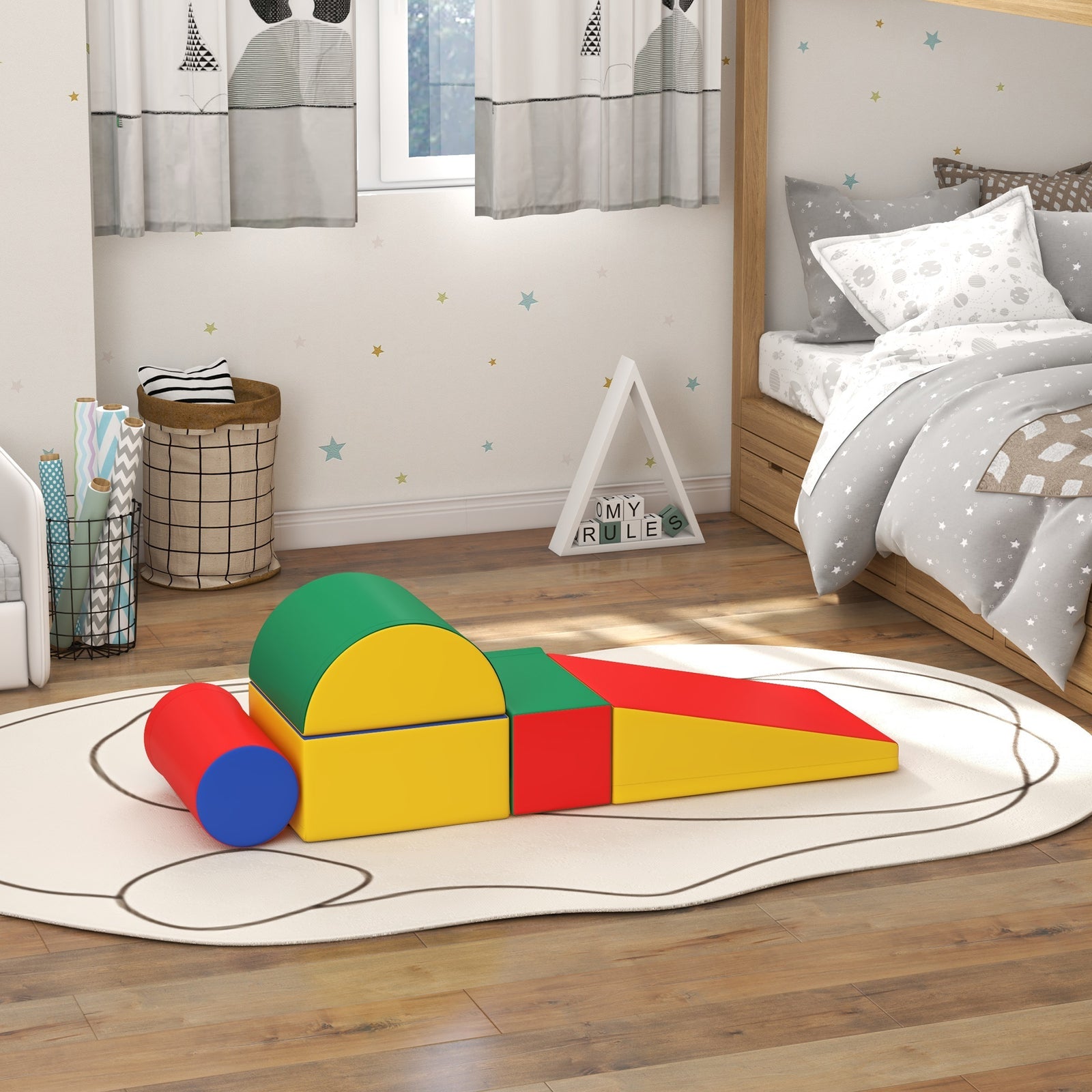 5-Piece Foam Climb and Crawl Activity Play Set for Babies, Soft and Safe Baby Play Equipment
