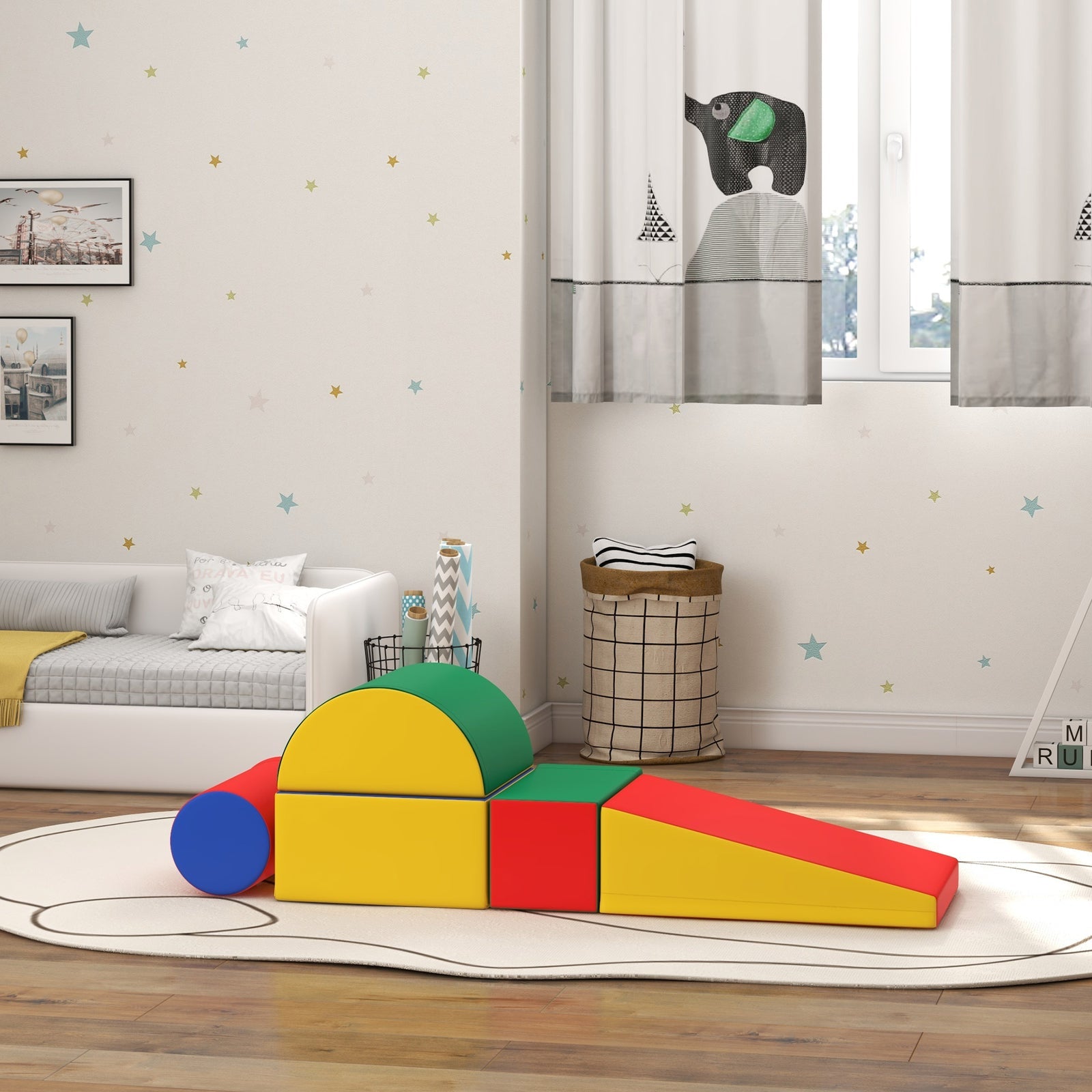 5-Piece Foam Climb and Crawl Activity Play Set for Babies, Soft and Safe Baby Play Equipment