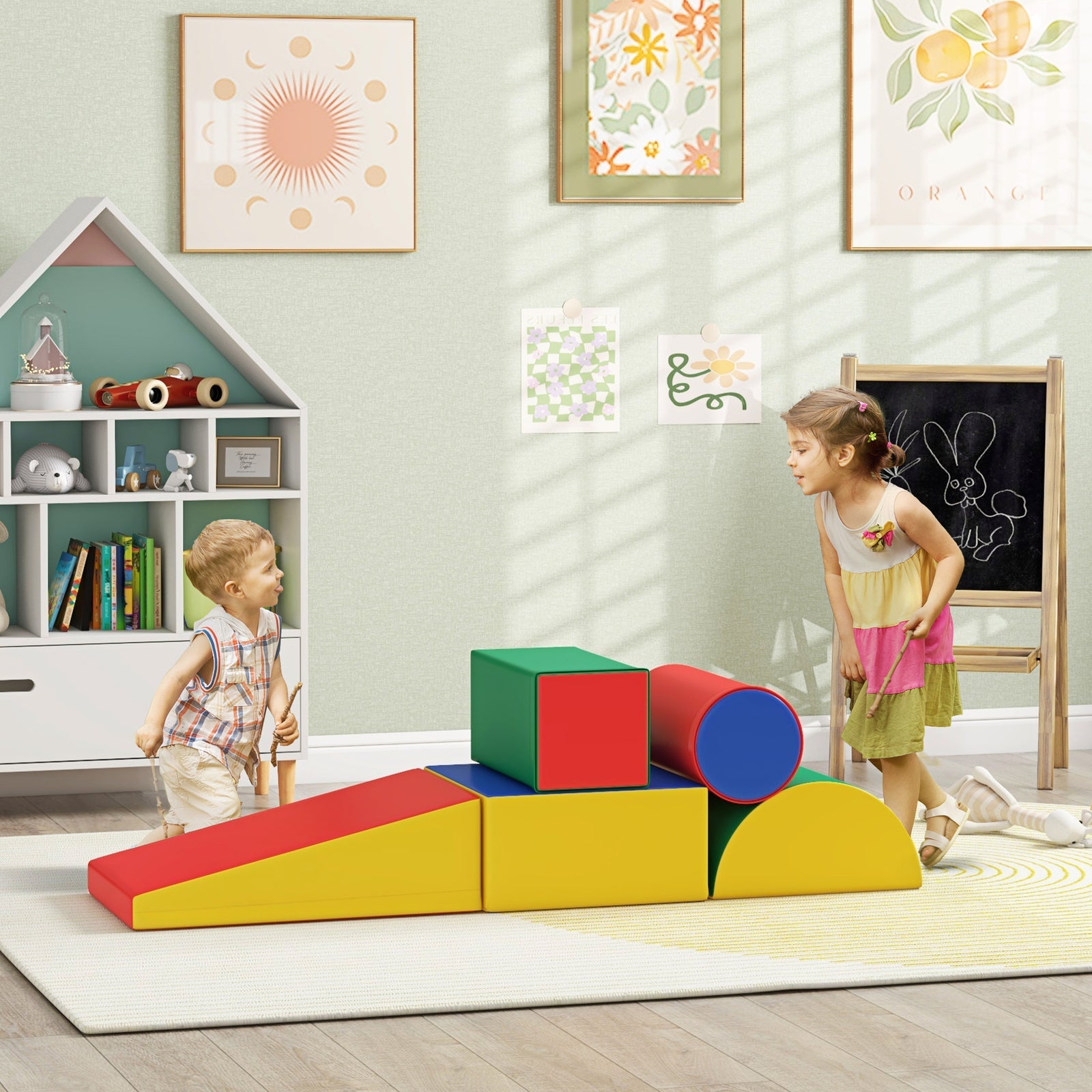 5-Piece Foam Climb and Crawl Activity Play Set for Babies, Soft and Safe Baby Play Equipment