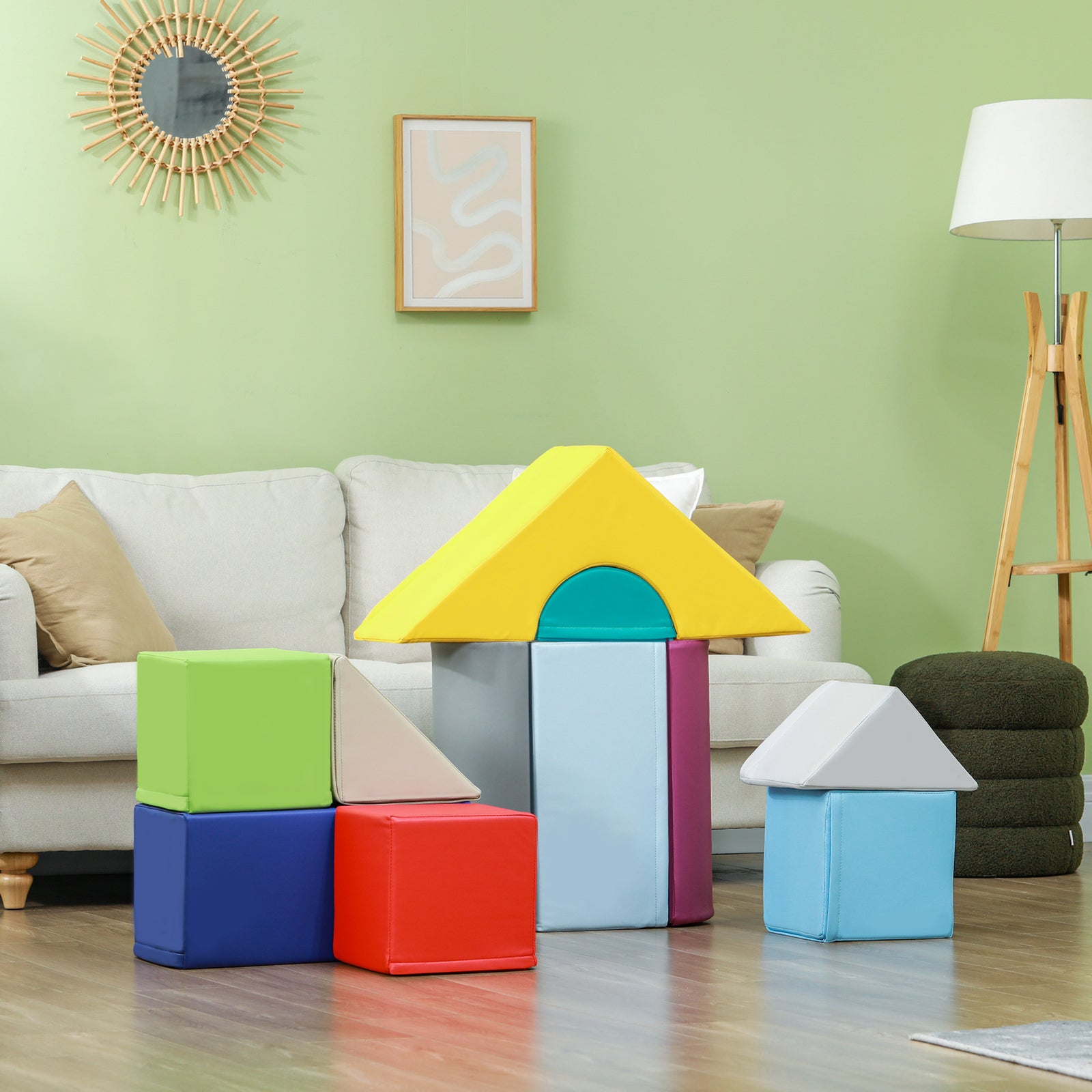 11-Piece Soft Foam Climbing Blocks Play Set for Toddlers and Babies