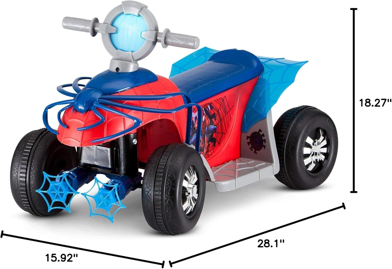 Spider-Man Quad Ride-On Toy for Toddlers 18-30 Months with 44 lbs Weight Limit