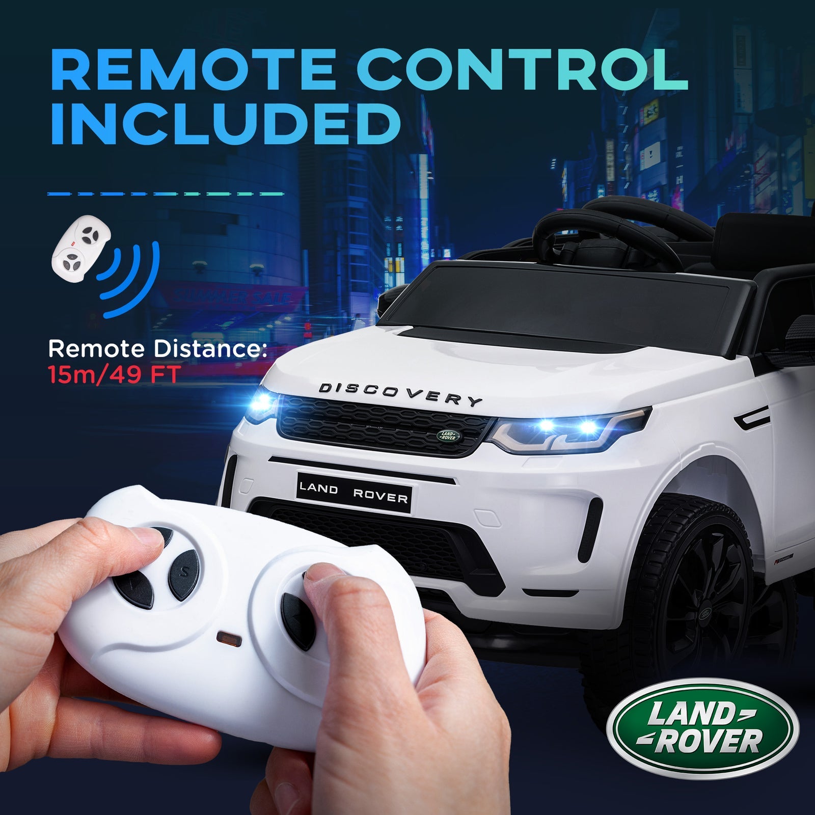 12V Kids Electric Ride-On Car with Remote Control, Soft Start, and LED Lights